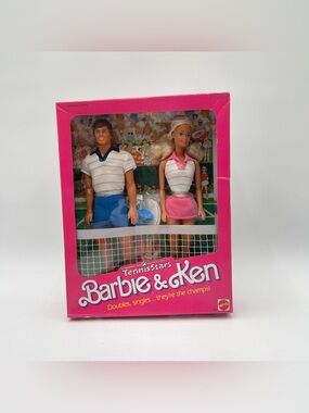 Vtg 80s Barbie and Ken Tennis Stars Set 1988 Mattel #7801 NRFB New